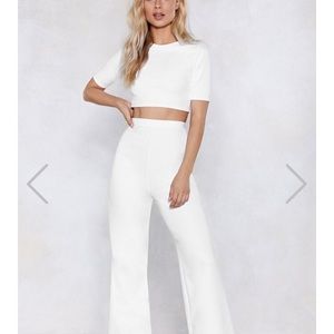 Nasty Gal white two piece set
